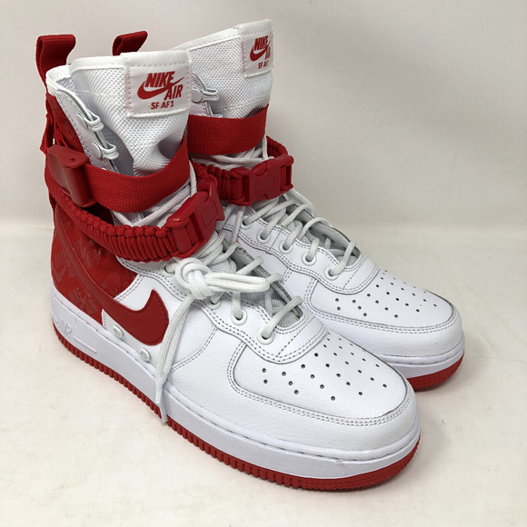 nike sf af1 high red and white